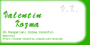 valentin kozma business card
